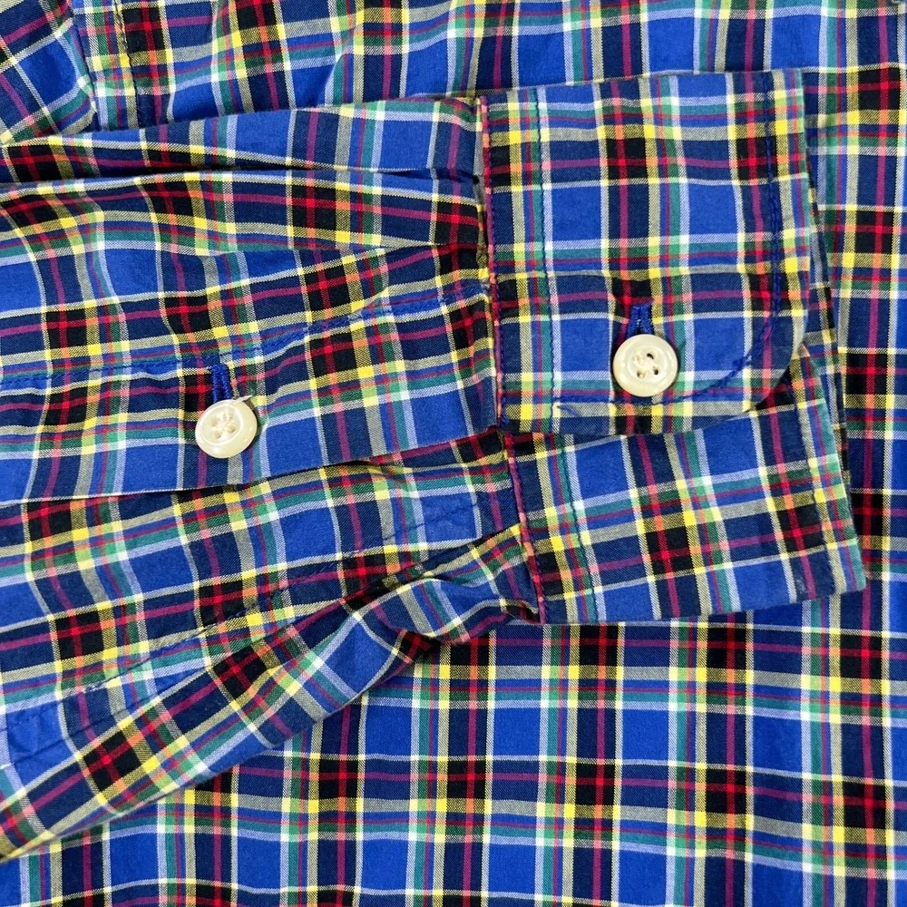 Ralph Lauren Shirt Youth Boys‎ Large Blue Plaid Long Sleeve Button Down Casual